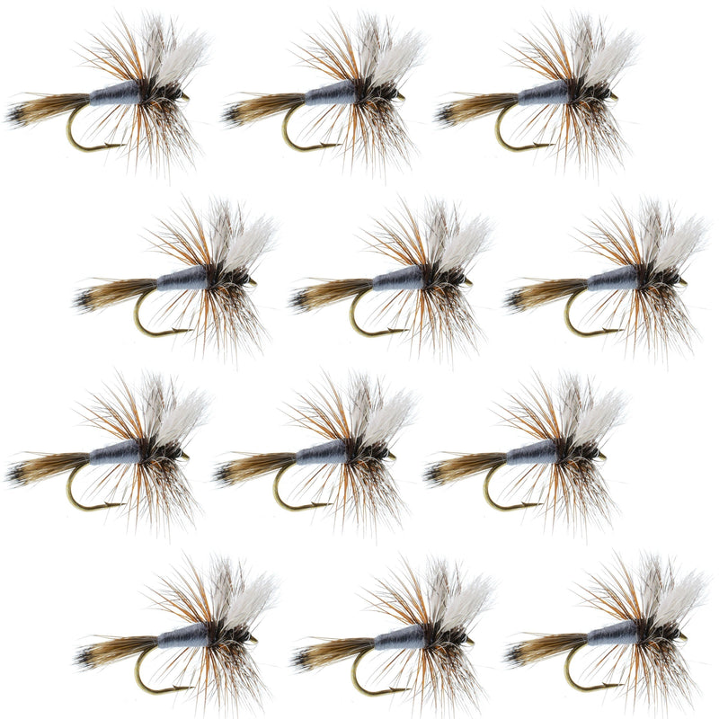 Load image into Gallery viewer, Adams Wulff Classic Dry Fly 1 Dozen Flies Hook Size 14