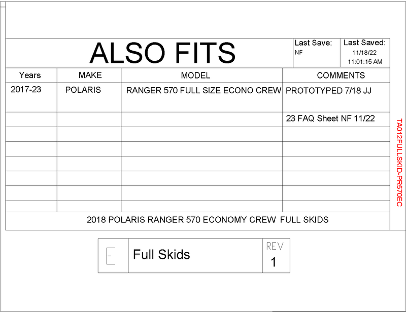 Load image into Gallery viewer, Trail Armor Full Skids for2017-23 Polaris Ranger 570 Economy Crew