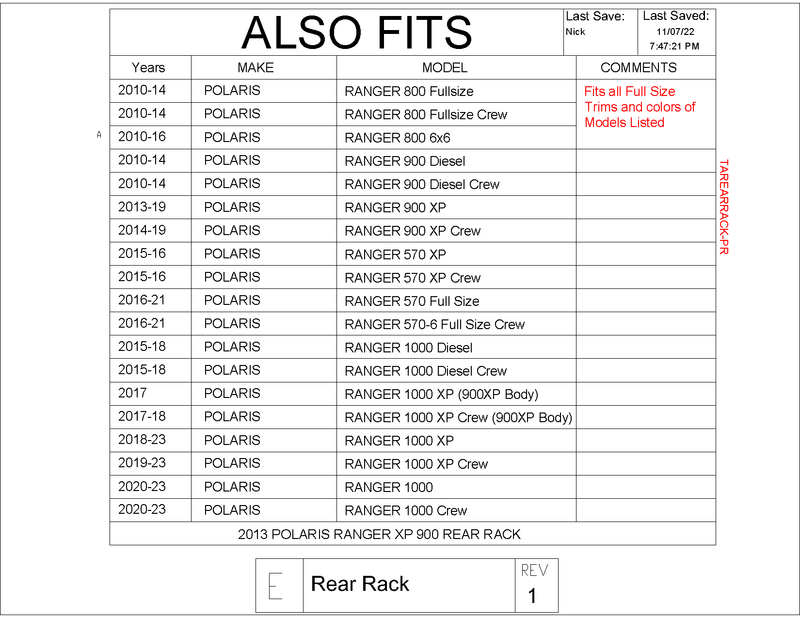 Load image into Gallery viewer, Trail Armor Polaris Ranger Large Rear Storage Rack for 2010-23 Ranger Model