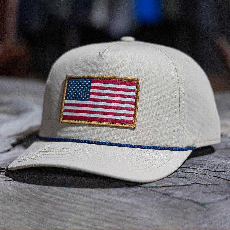 Load image into Gallery viewer, Ridgeline American Flag Trucker Hat Rope Cap