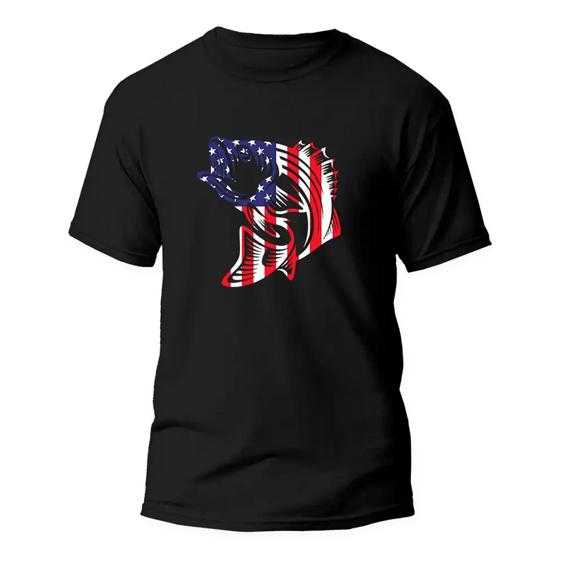 Load image into Gallery viewer, American Flag Fish Come Man T-Shirt