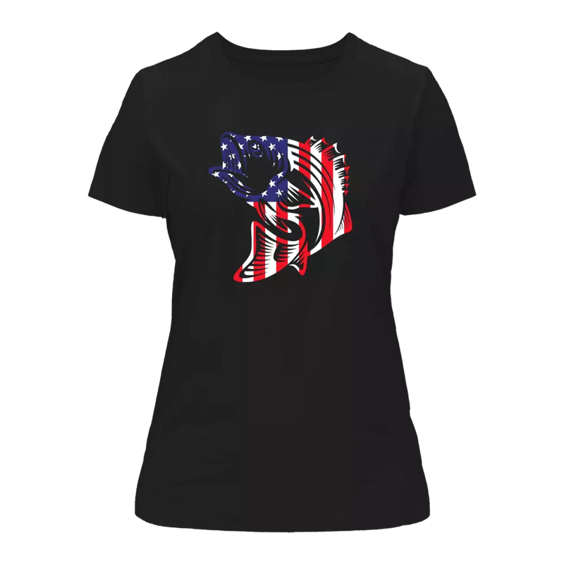 Load image into Gallery viewer, American Flag Fish T-Shirt for Women