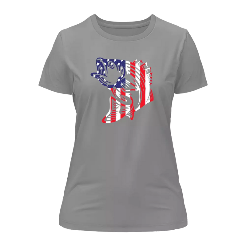 Load image into Gallery viewer, American Flag Fish T-Shirt for Women