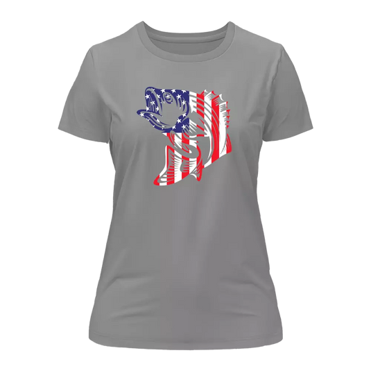 American Flag Fish T-Shirt for Women