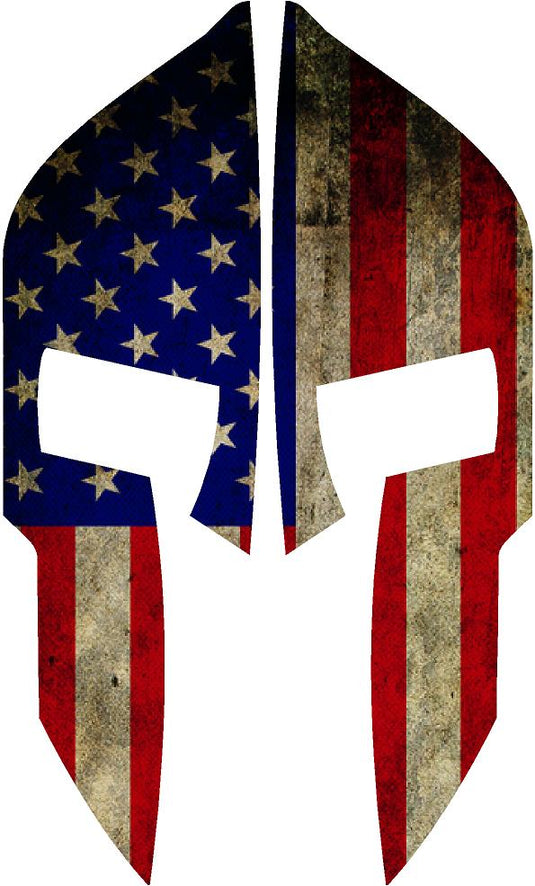 AMERICAN FLAG SPARTAN REAR HELMET REFLECTIVE HELMET DECAL