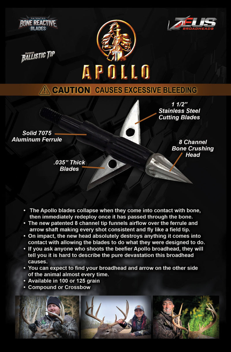 Load image into Gallery viewer, APOLLO 100 GRAIN BROADHEADS (3 PACK)