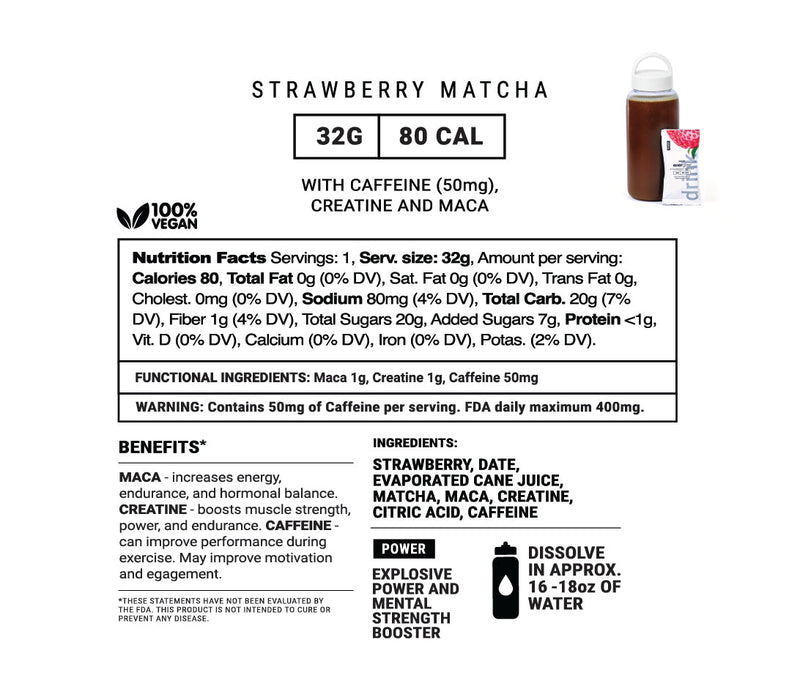 Load image into Gallery viewer, Strawberry Matcha Creatine Power Drink w/Adaptogens