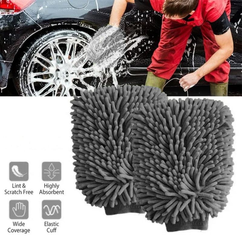 Load image into Gallery viewer, WASH&WHIPS Microfiber Chenille Car Cleaning Mitt - 2pk