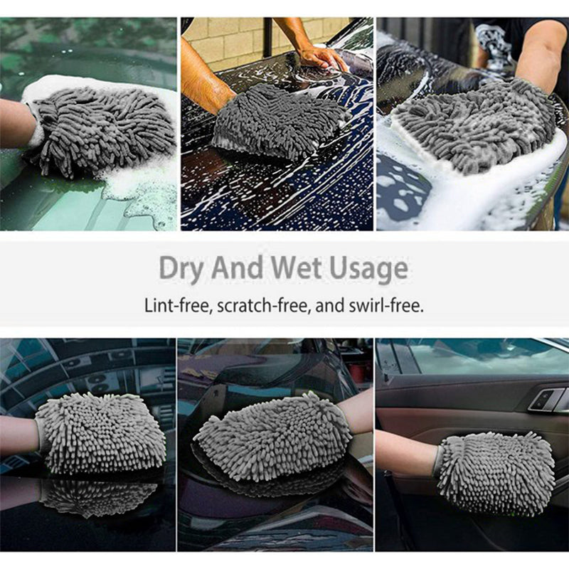 Load image into Gallery viewer, WASH&WHIPS Microfiber Chenille Car Cleaning Mitt - 2pk