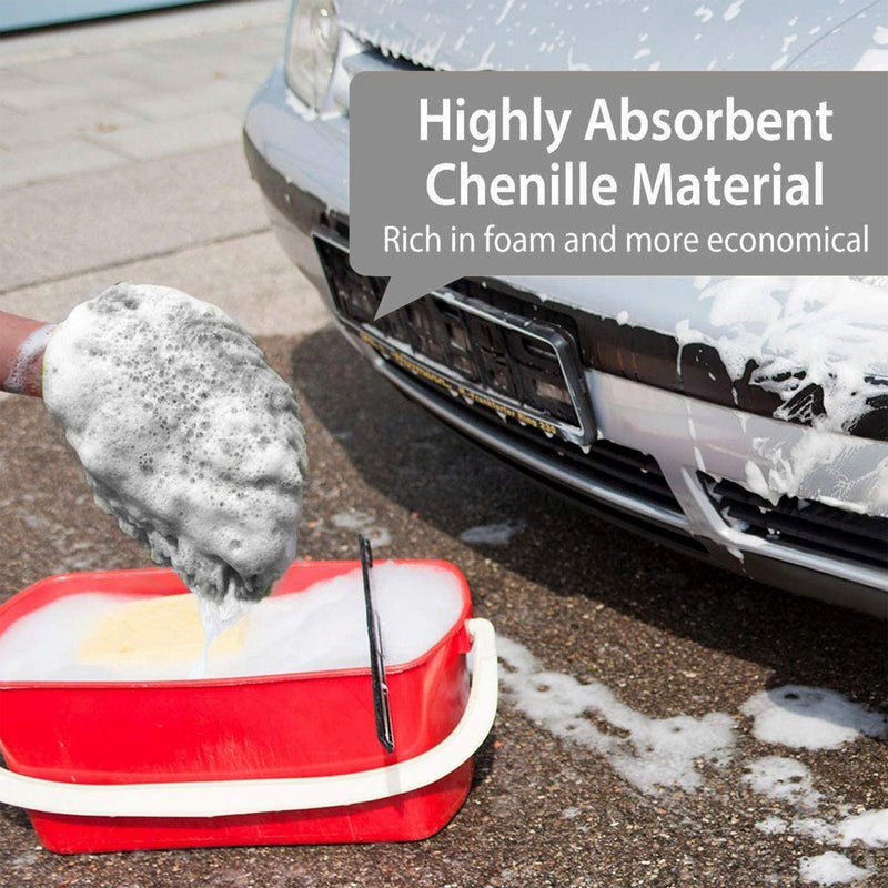 Load image into Gallery viewer, WASH&WHIPS Microfiber Chenille Car Cleaning Mitt - 2pk