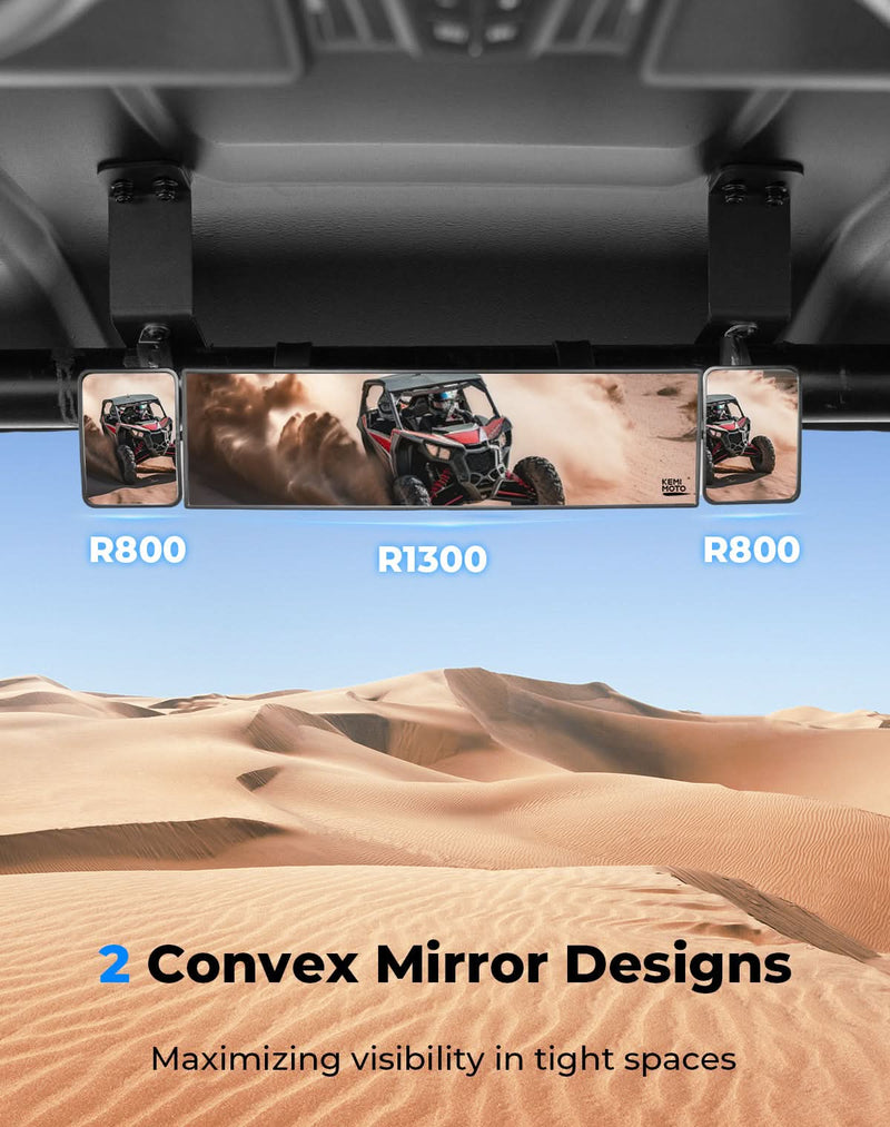 Load image into Gallery viewer, UTV Rear View Mirror 2 Convex Mirror with 1.5"-2" Sturdy Clamp