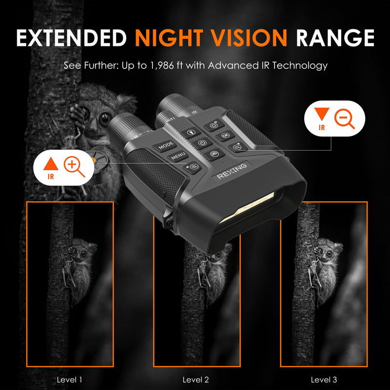 Load image into Gallery viewer, Rexing B1 Compass Night Vision Binoculars 4K Ultra HD
