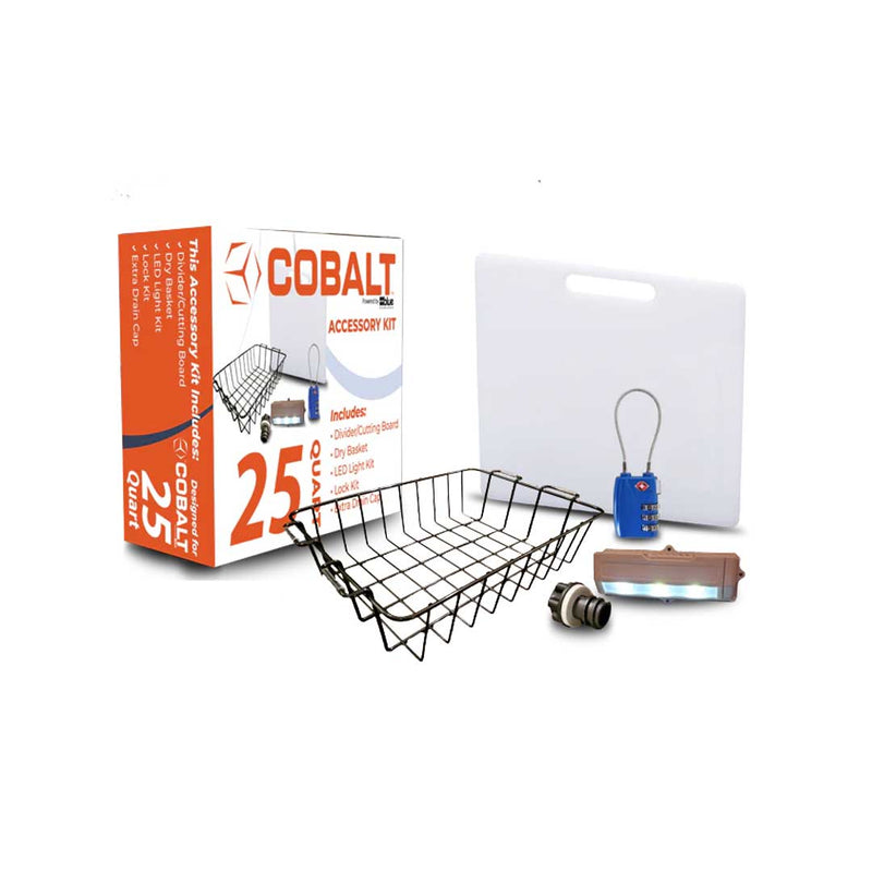 Load image into Gallery viewer, Accessory Kit Cobalt - Divider/Cutting Board, Basket, Lock, Light, & Plug for Cobalt Coolers