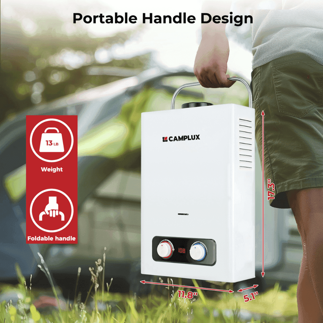 1.58 GPM Outdoor Propane Hot Water Heater with Rain Cap - Skoutley Outdoors LLC