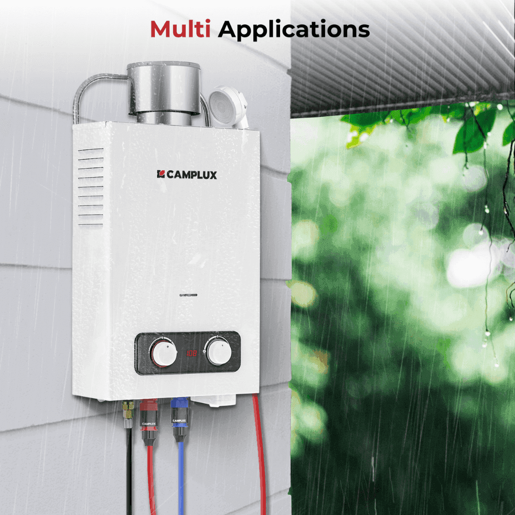 1.58 GPM Outdoor Propane Hot Water Heater with Rain Cap - Skoutley Outdoors LLC