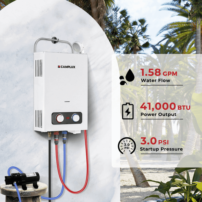 Load image into Gallery viewer, Camplux BD158P43 Tankless Propane Water Heater Pump Kit