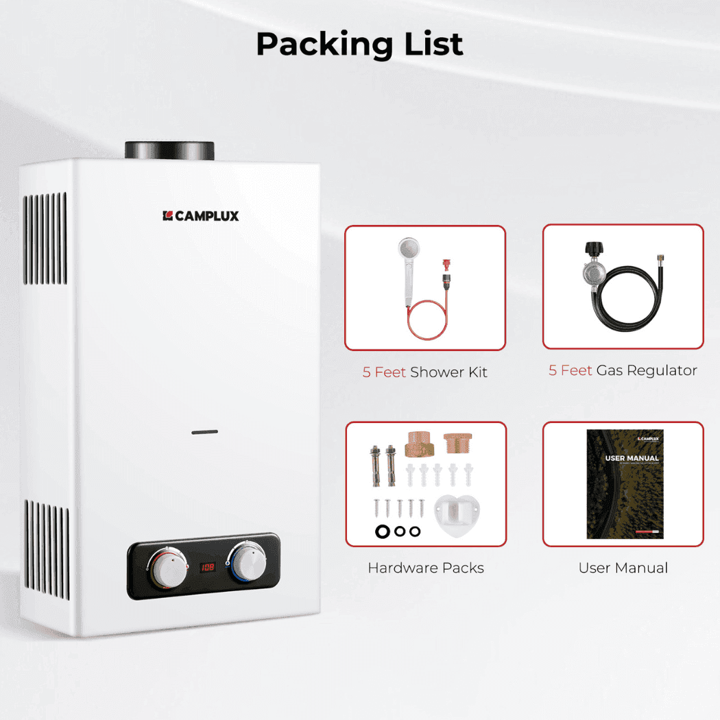 Camplux 2.64 GPM Tankless Gas Water Heater, Propane Shower Portable - Skoutley Outdoors LLC