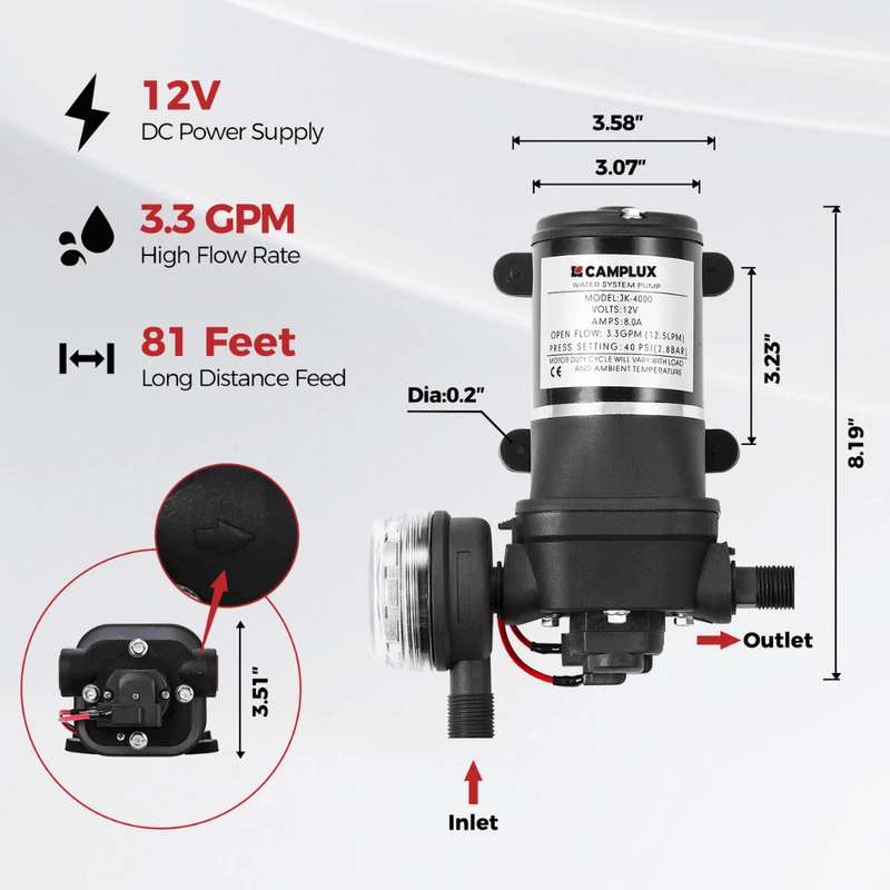 Load image into Gallery viewer, Camplux BD422P120 Propane Outdoor Water Heater Pump Kit