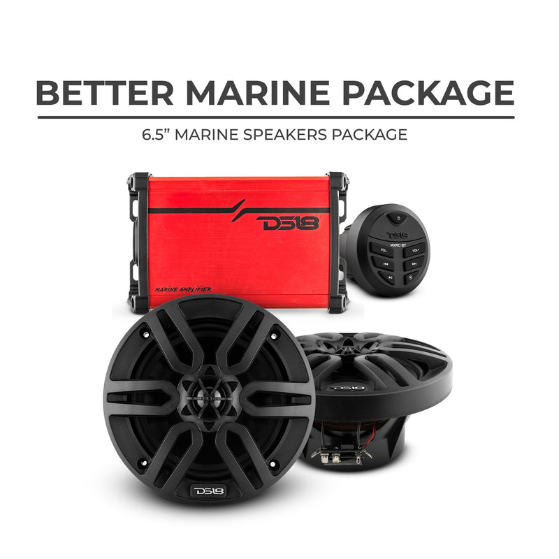 Load image into Gallery viewer, Better Marine Audio Package - 2 X 6.5" Speakers with Head Unit & 4 Channel Amplifier