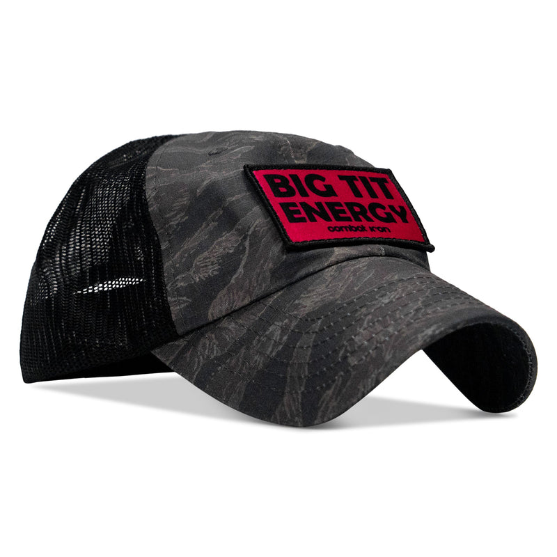 Load image into Gallery viewer, Big Tit Energy Pink Patch Tactical Ripstop Mesh Snapback Hat