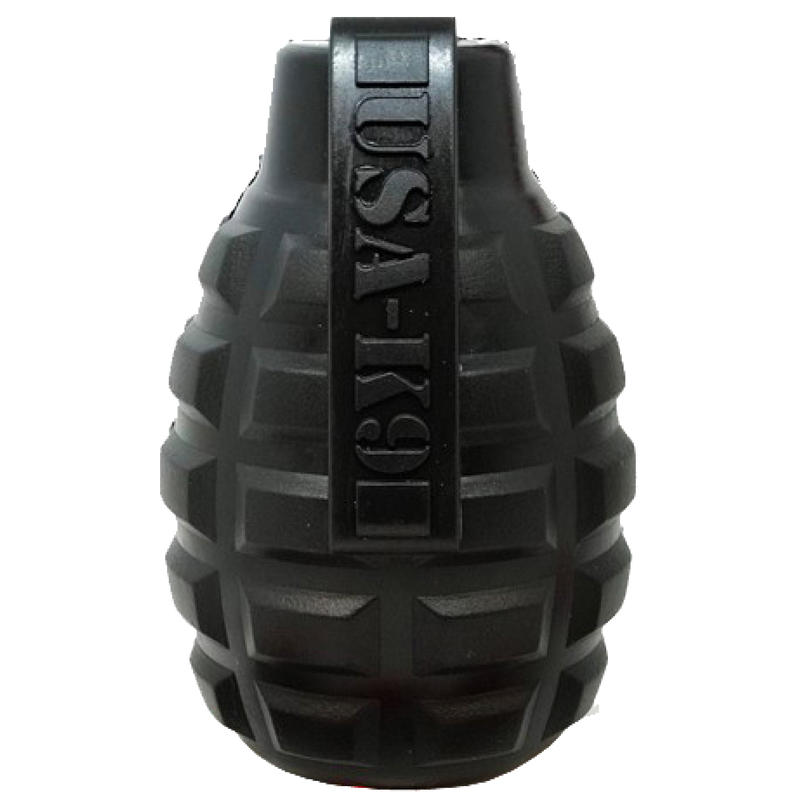 Load image into Gallery viewer, USA-K9 Grenade Shaped eDispenser Durable Dog Chew Toy & Treat Dispenser - Magnum Black