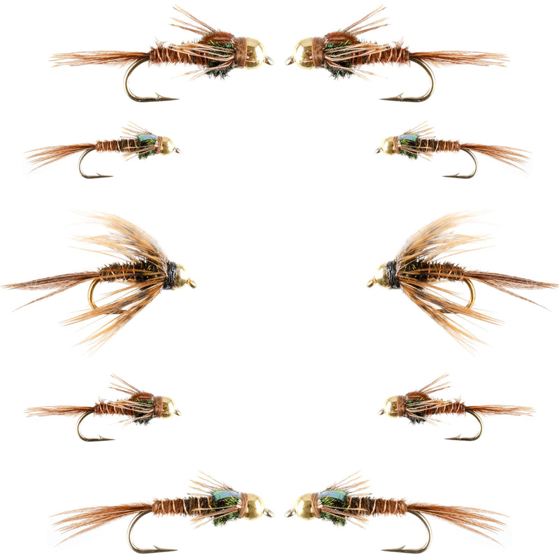 Load image into Gallery viewer, Basics Collection - Beaded Pheasant Tail Nymph Assortment - 10 Flies #14-18
