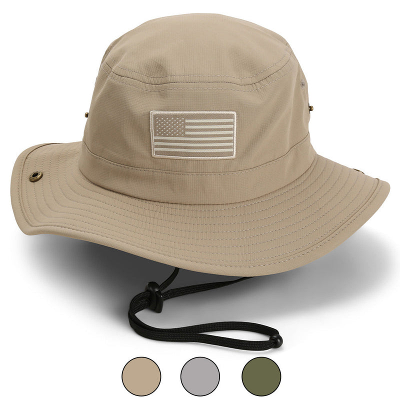 Load image into Gallery viewer, Bayou Full Brim American Flag Boonie Hat (Floats)