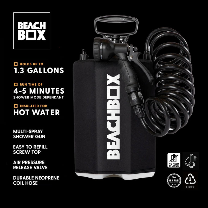 Load image into Gallery viewer, BeachBox Portable Outdoor Shower Tank - Black