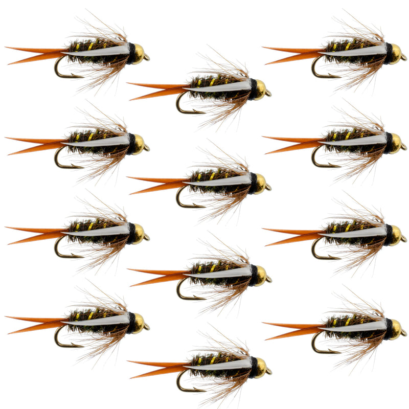 Load image into Gallery viewer, Bead Head Prince Nymph Fly Fishing Flies - 1 Dozen Flies Hook Size 10