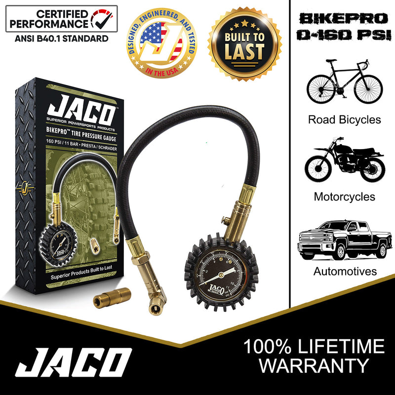 Load image into Gallery viewer, BikePro™ Presta Tire Pressure Gauge - 160 PSI | Presta & Schrader (Hybrid/Road Bikes)