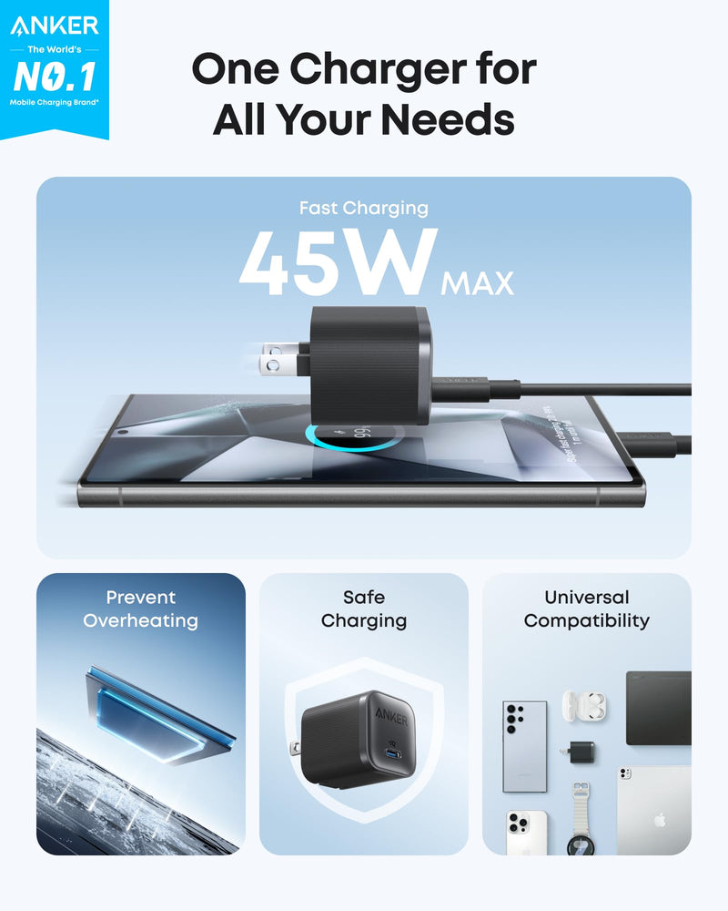 Load image into Gallery viewer, Anker Nano Charger (45W) with USB-C to USB-C Cable