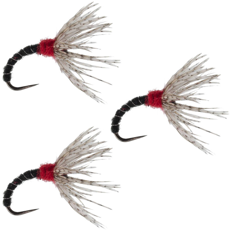 Load image into Gallery viewer, 3 Pack Black Zebra Sakasa Kebari - Tenkara Flies - Size 16