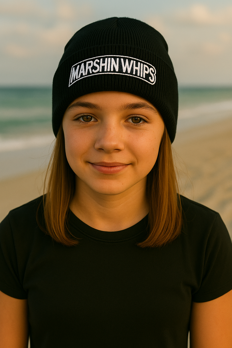 Load image into Gallery viewer, Marshin Whips Black Beanie