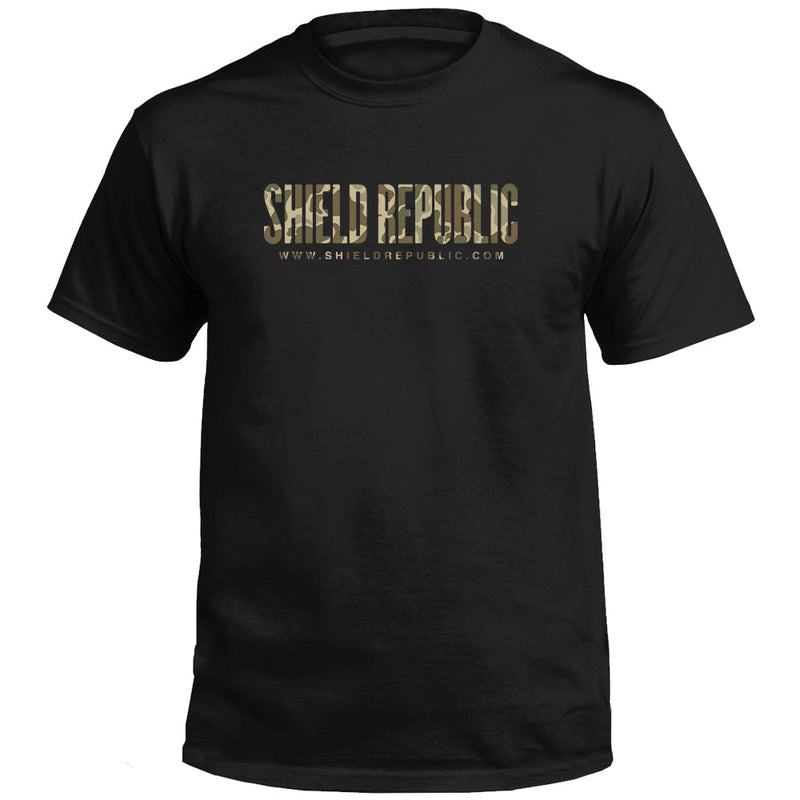 Load image into Gallery viewer, Shield Republic Duck Camo Banner Text (Front)