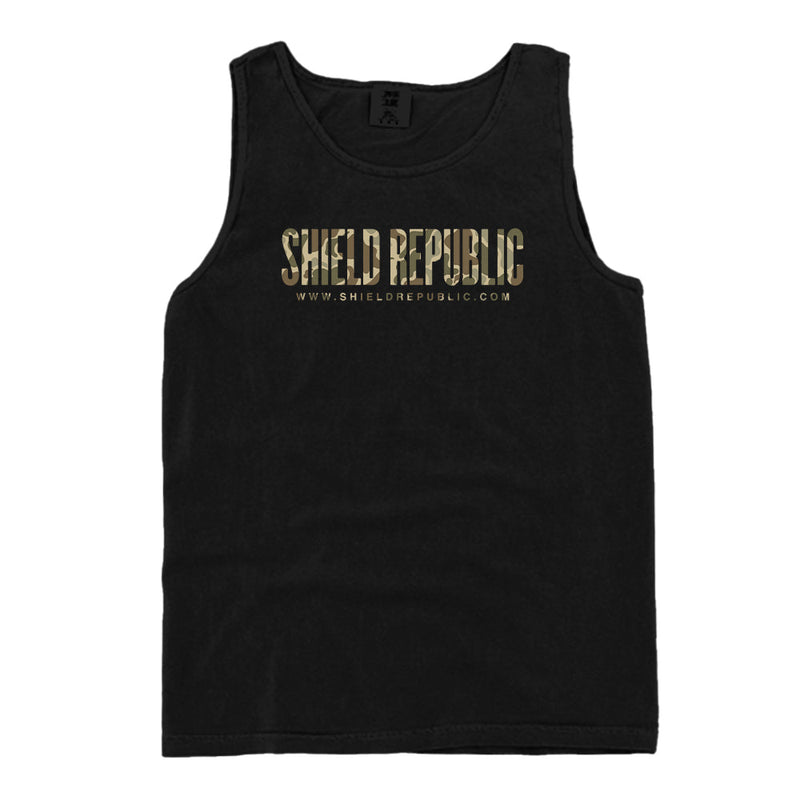 Load image into Gallery viewer, Shield Republic Duck Camo Banner Text (Front)