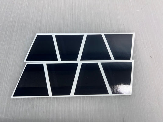 BLACKED OUT BLACK AND GREY TRIPLE STRIPE REFLECTIVE HELMET (TET) TETRAHEDRON 8 PACK