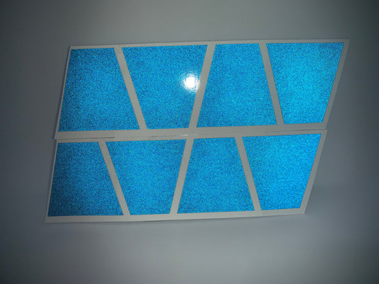 BLACKED OUT BLUE REFLECTIVE HELMET (TET) TETRAHEDRON 8 PACK