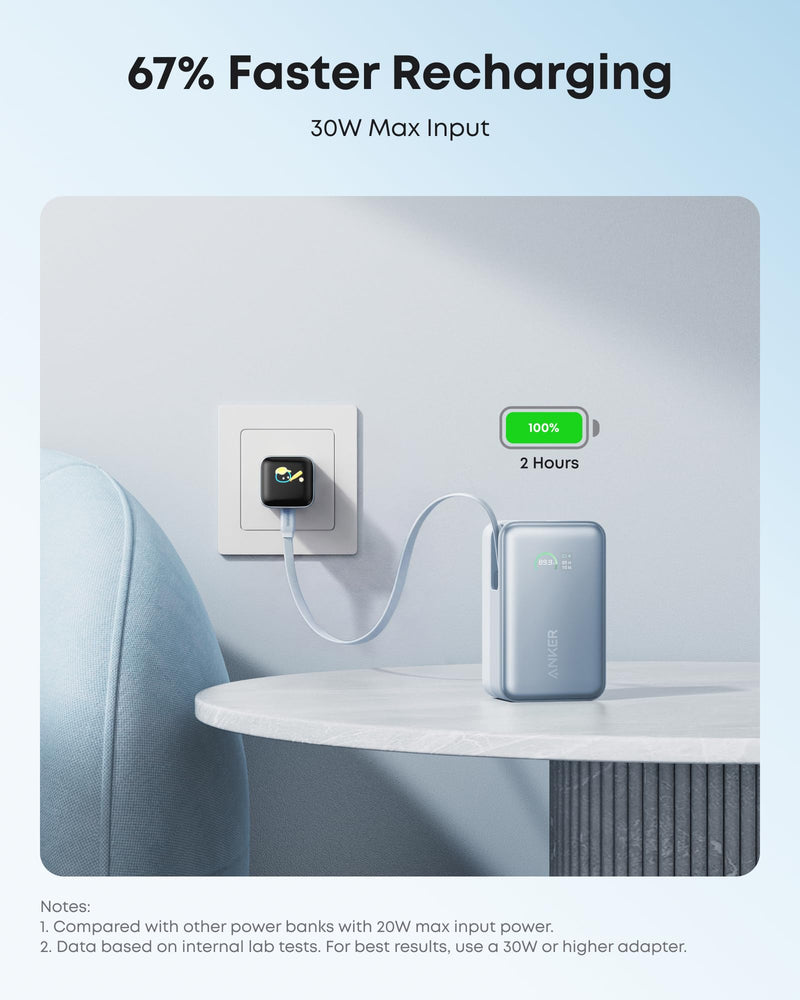 Load image into Gallery viewer, Anker Nano Power Bank (10K, 45W, Built-In Retractable USB-C Cable)