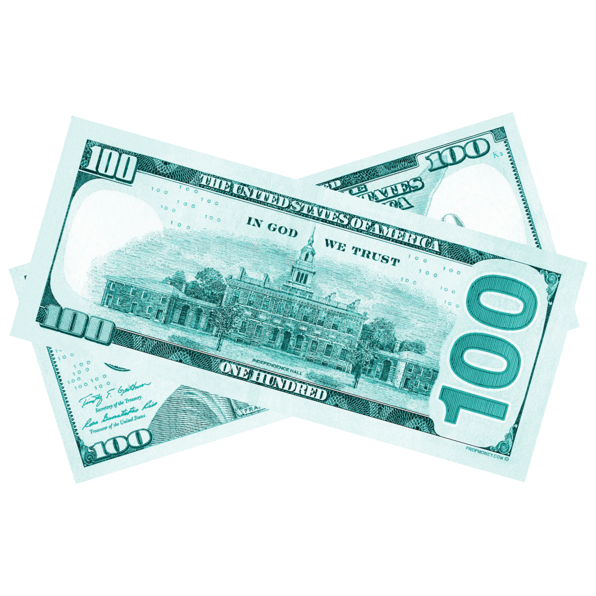 100x $100 New Series Turquoise Bills