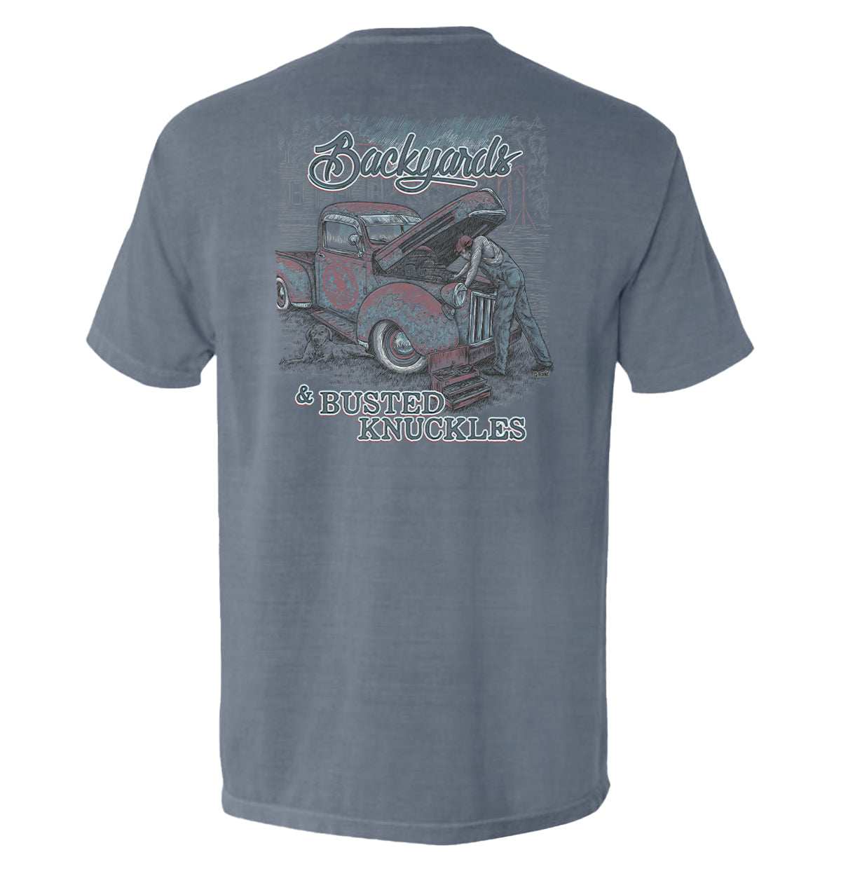 Backyards and Busted Knuckles Pocket Tee - Skoutley Outdoors LLC