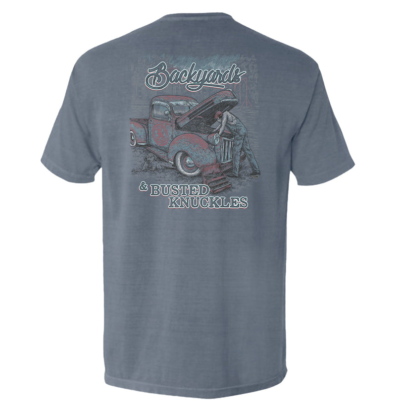 Load image into Gallery viewer, Backyards and Busted Knuckles Pocket Tee
