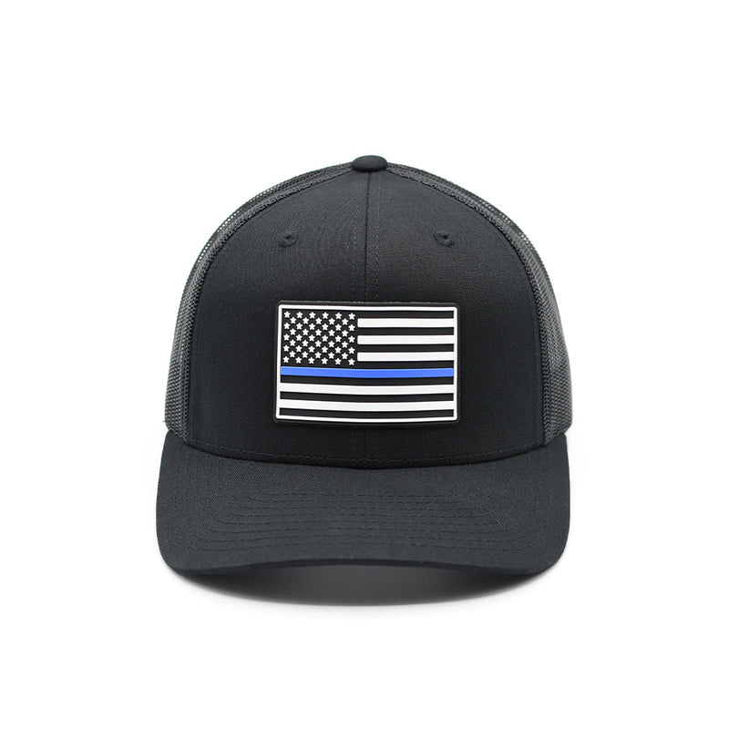 Load image into Gallery viewer, Thin Blue Line Flag PVC Patch Hat