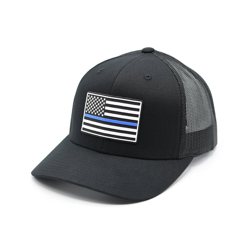 Load image into Gallery viewer, Thin Blue Line Flag PVC Patch Hat