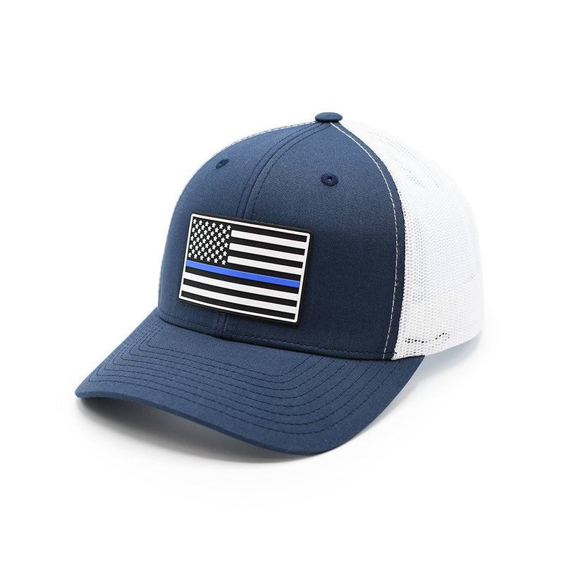 Load image into Gallery viewer, Thin Blue Line Flag PVC Patch Hat