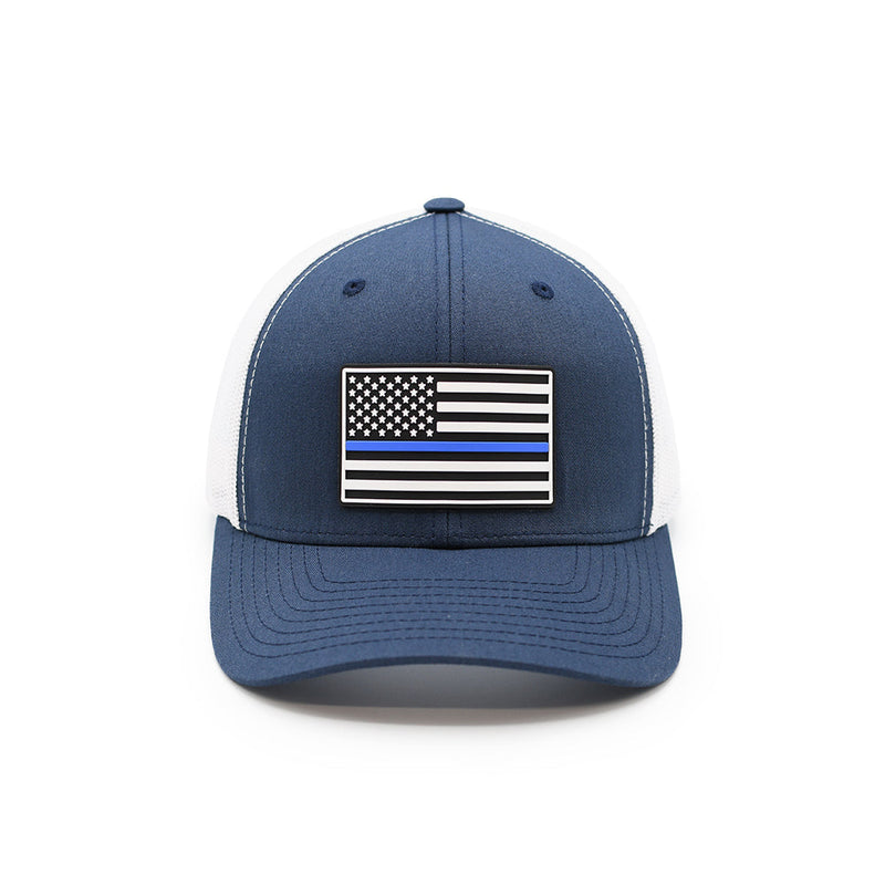 Load image into Gallery viewer, Thin Blue Line Flag PVC Patch Hat