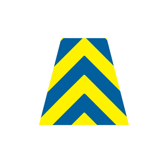 BLUE AND YELLOW CHEVRON REFLECTIVE HELMET (TET) TETRAHEDRON