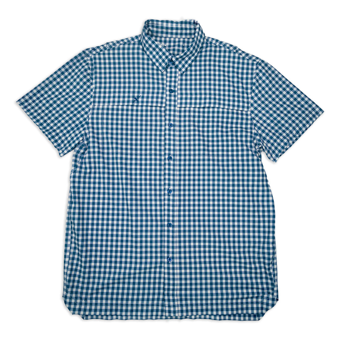 Short Sleeve Patterned Lifestyle Button Down w/ REPEL-X