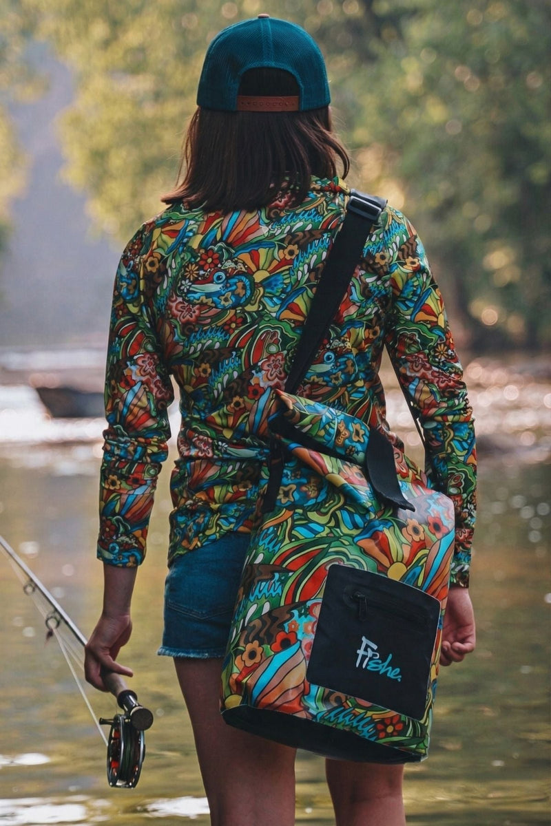 Load image into Gallery viewer, Boho Bass Roll Tote Dry Bag