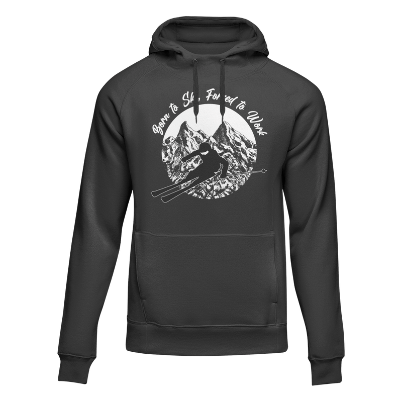 Load image into Gallery viewer, Born To Ski Forced To Work Unisex Hoodie