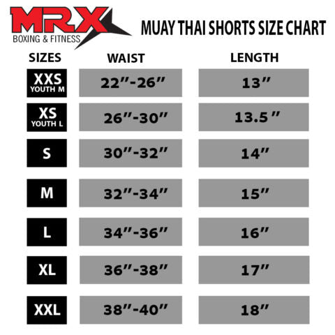 MRX Mens Womens Muay Thai Shorts Kickboxing Fighting Shorts Blue Black Red Flame